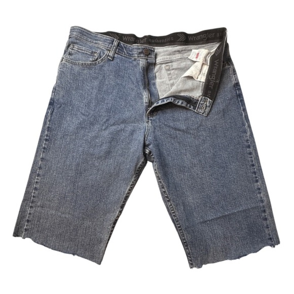 Wrangler Jorts Mens 38 Jean Shorts Blue Cut Off Denim Baggy Skater Workwear Y2K